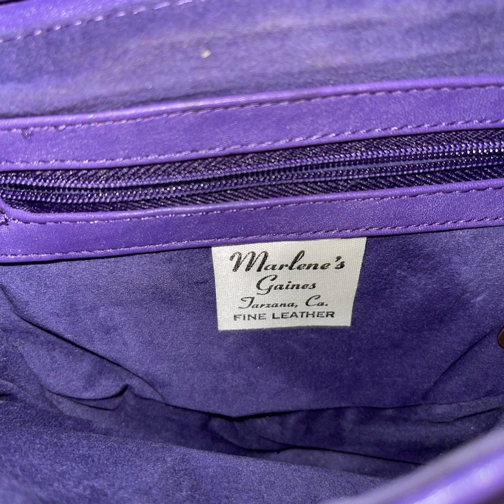 Fine leather purple shell purse new w/o tags - Picture 2 of 8
